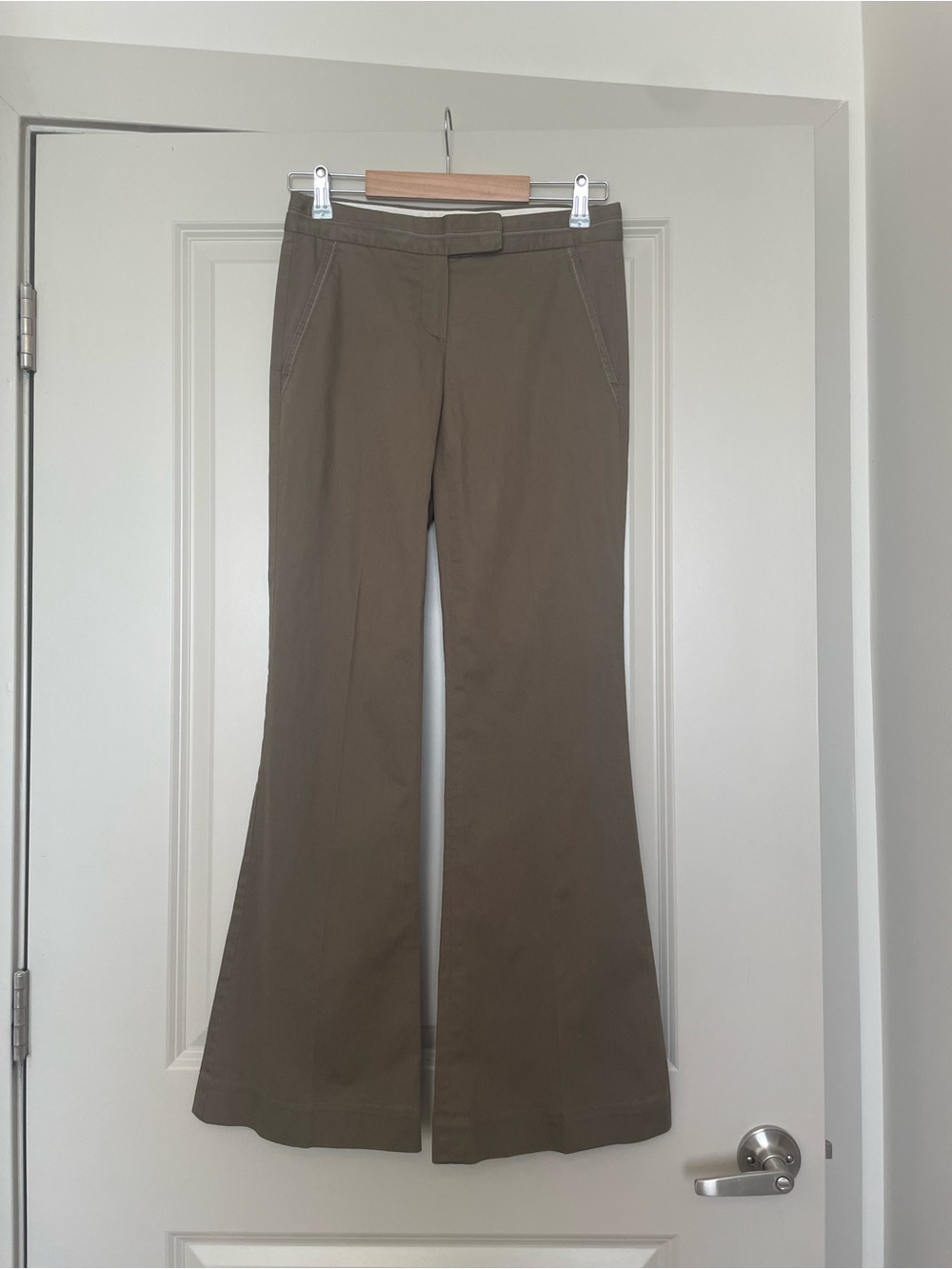 Theory Olive Green Boot-Cut Pants